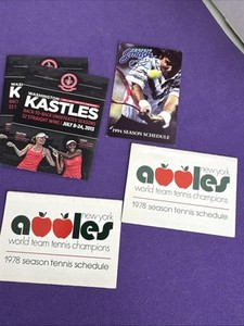 TENNIS POCKET SCHEDULES LOT OF 5 - 3 DIFF -  New York Apples 1978 , KASTLES, SMA