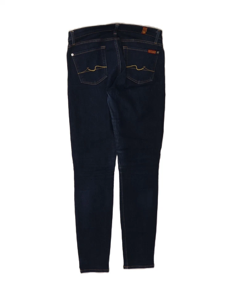 7 FOR ALL MANKIND Womens Skinny Jeans W30 L30 Navy Blue Cotton DX64 - Image 2 of 3