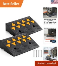 Heavy-Duty Rubber Curb Ramp 5" Height - 2 Pack 33069 lbs Capacity for Vehicles