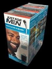 3-Pack Just For Men Mustache & Beard Coloring for Gray Hair, Jet Black, M-60 FS