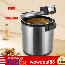 Electric Rice Warmer Heavy Duty Soup Cooker Stainless Steel Restaurant Canteen