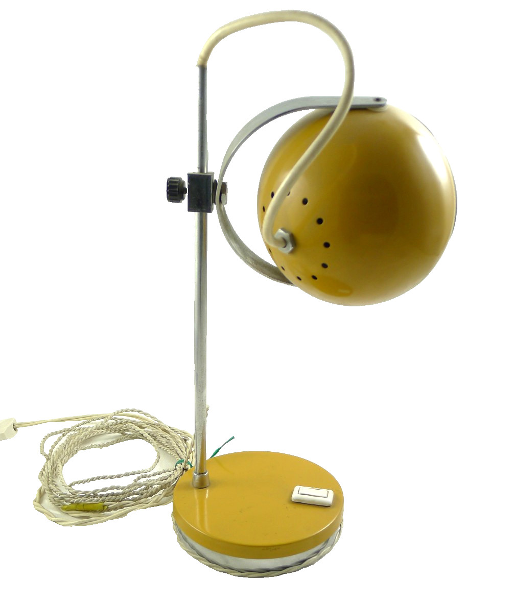 1970 LAMPADA TAVOLO VINTAGE SPACE AGE EYEBALL DESIGN ARREDO NON FUNZIONA foto 5