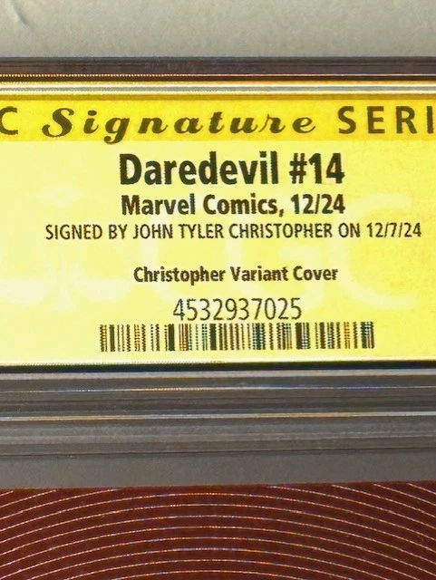 🔥🔥Daredevil #14 (2024) | Serie Signature CGC 9.8 | Firmado por JT Christopher🔥🔥 Foto 4 de 4