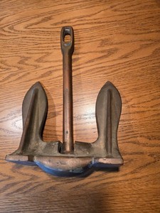 Vintage Solid Brass Boat Anchor For Use or Nautical Display