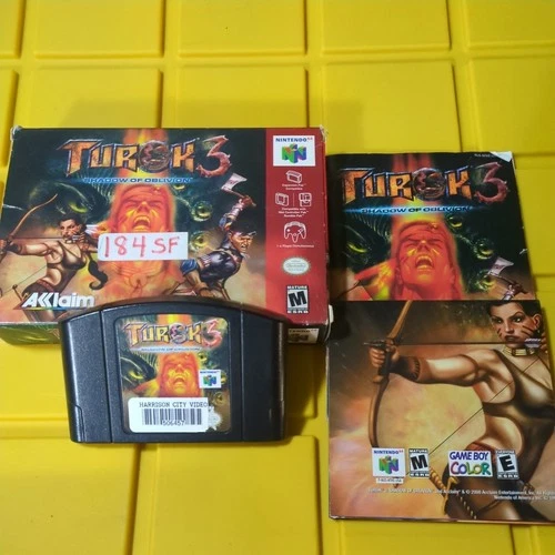 Turok 3-Shadow of Oblivion - Nintendo 64 - Box, Game, Manual and poster