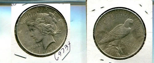 1926 D PEACE SILVER DOLLAR AU 6973T