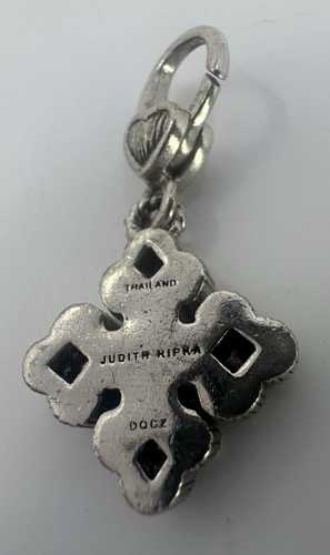 925 Judith Ripka Maltese Cross Enhancer Pendant CZ - Picture 5 of 8