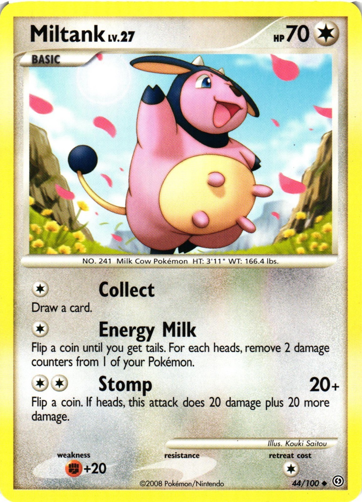 Pokemon TCG Miltank 44/100 Uncommon Stormfront VLP