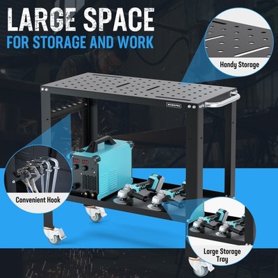WORKPRO 36''×18'' Welding Table 1200 lbs Load Capacity 5/8'' Hole Welding Workbench