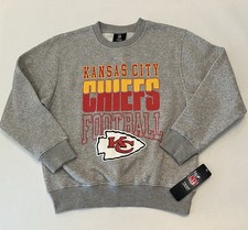 NFL Kids Kansas City Chiefs Football Sweatshirt Youth Size 8 Gray Crew Neck New
