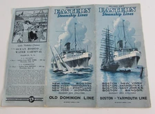1935 Eastern Steamship Lines Schedule Time Table Old Dominion Yarmouth