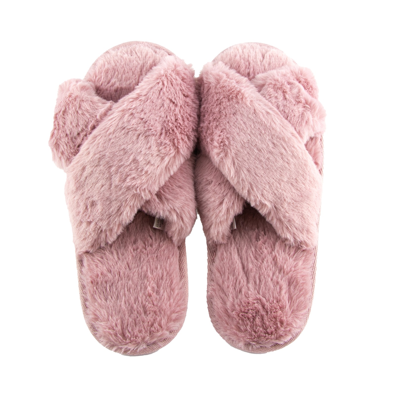 PANTOFOLA D’ORO G Coast Ciabatte da donna in peluche con punta aperta incrociata rosa piccole