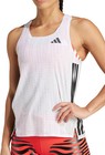 adidas Adizero Womens Running Vest White Run Sleeveless Round Neck Tank Top
