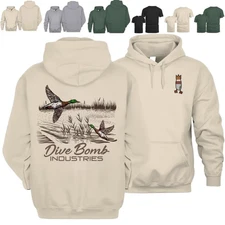 Dive Bomb Industries Hoodie Shirt, Flying Mallard Duck Hunting Hoodie, Waterfowl