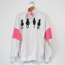 Vintage Crazy Cat Lady Kitten Kitty Sweatshirt Large