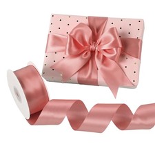 Dusty Rose Satin Ribbon 1-1/2" X 50 Yards Solid Color Double Faced Ribbons Pe...