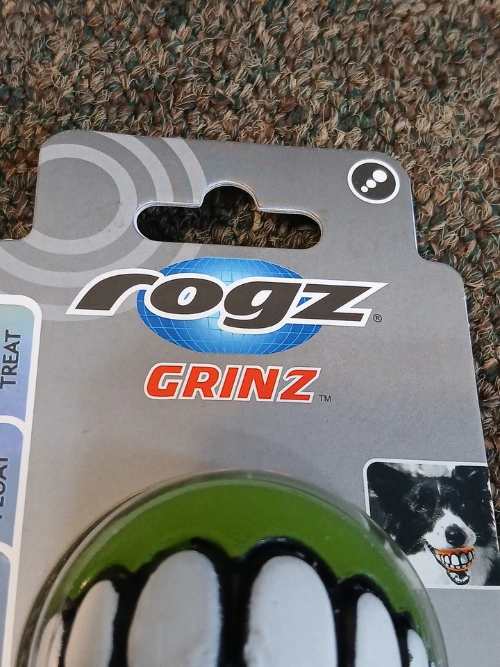 Rogz Grinz Treat Ball Dog Toy Green 1 Count / Small (2" By Kong - Image 3 of 4