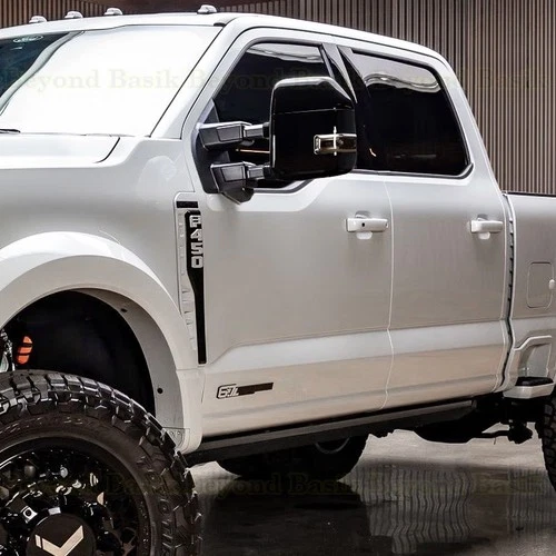 Mirror COVERS for 2017-2024 2026 Ford F250 Top GLOSS BLACK+Bottom GLOSS BLACK