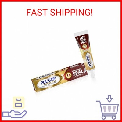 Poligrip Power Max Power Hold plus Seal Denture Adhesive Cream, Denture Cream fo
