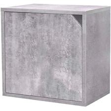 Cubo con anta componibile libreria multiuso 35X29X35 CM mobile Cemento