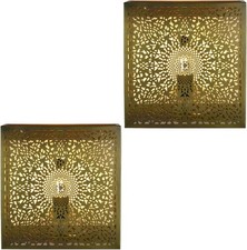 2er Set Orientale Applique da Parete Lampada Decorazione Parete Yakin Oro Antico