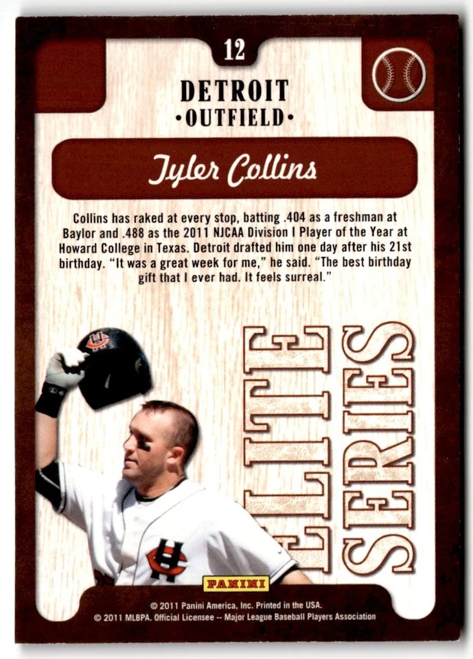 Tyler Collins 2011 Donruss Elite Extra Edition Series #12 Detroit Tigers - Image 2 of 2