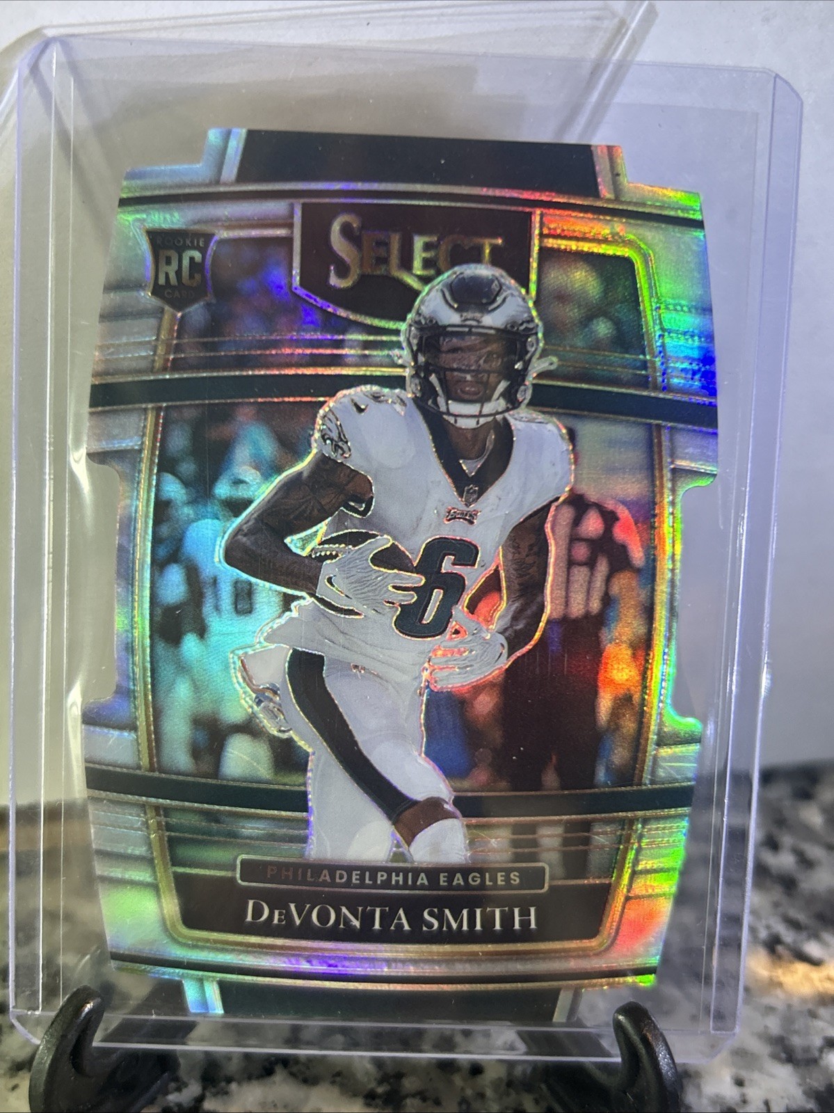 2021 Panini Select DEVONTA SMITH RC Silver Prizm Concourse Die Cut