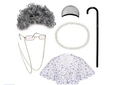 Tigerdoe Old Lady Granny Costume Set Complete Outfit One Size Polyester