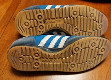 VINTAGE 1970s Adidas Hurricane Blue Nylon Suede Running Shoes Suction Sole OG