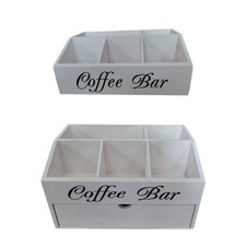 Wooden Coffee Station Organizer Tea Bag Dispenser Coffee Bar Decor for Office