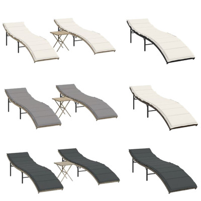 Sonnenliegen Camperliegen Campingliegen Gartenliegen Liegen 1/2 Stk. Poly Rattan