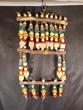 28 In Parrot Bird Perch Chew Toy Hanging Wood Ornament
