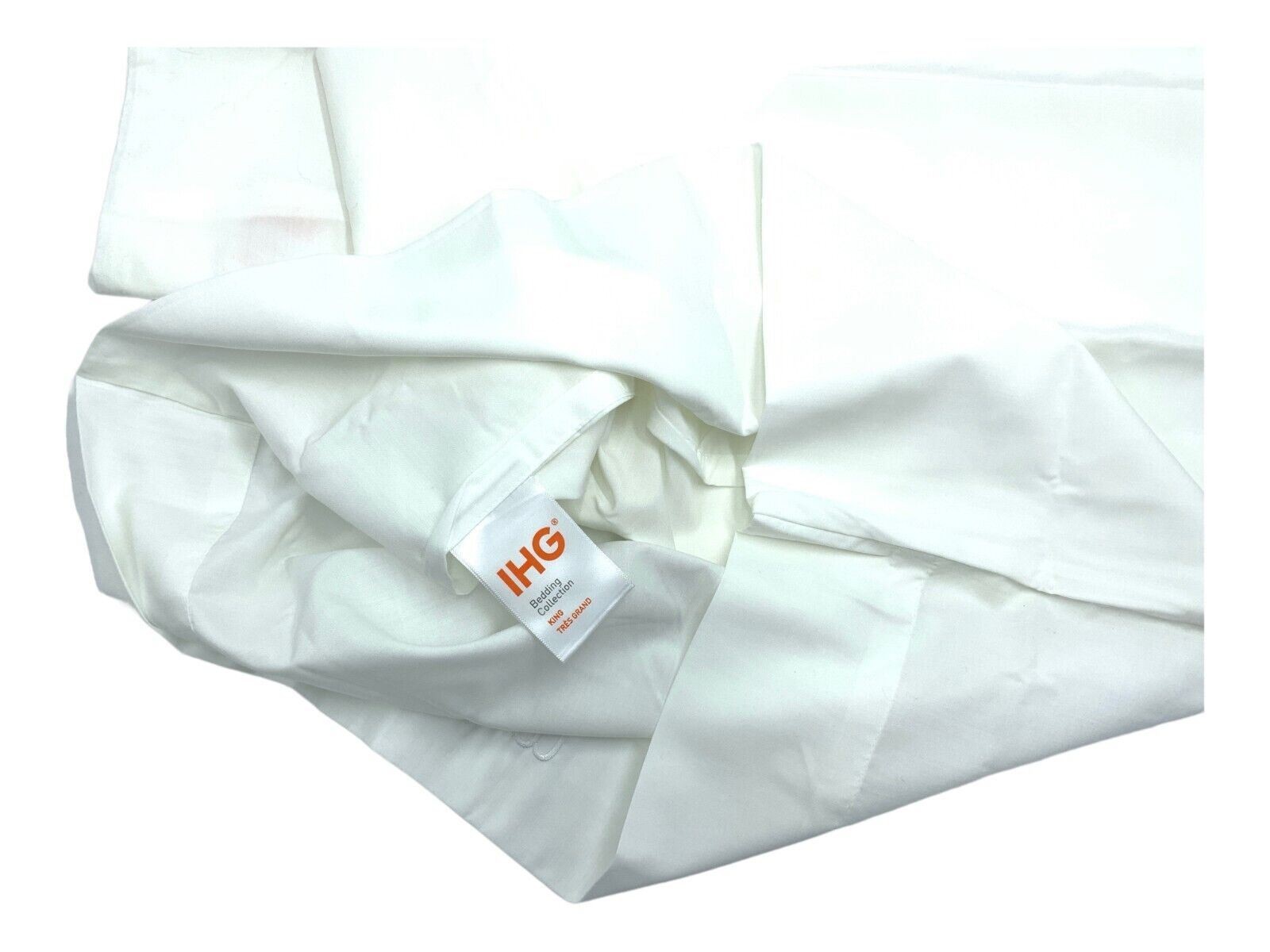 Lot 4x Hilton IHG Hotel Quality White King Size Pillow Cases Firm Embroidered