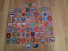 Colección de parches vintage 65 parches recuerdo de viaje escudo de la ciudad de Alemania nuevo años 60