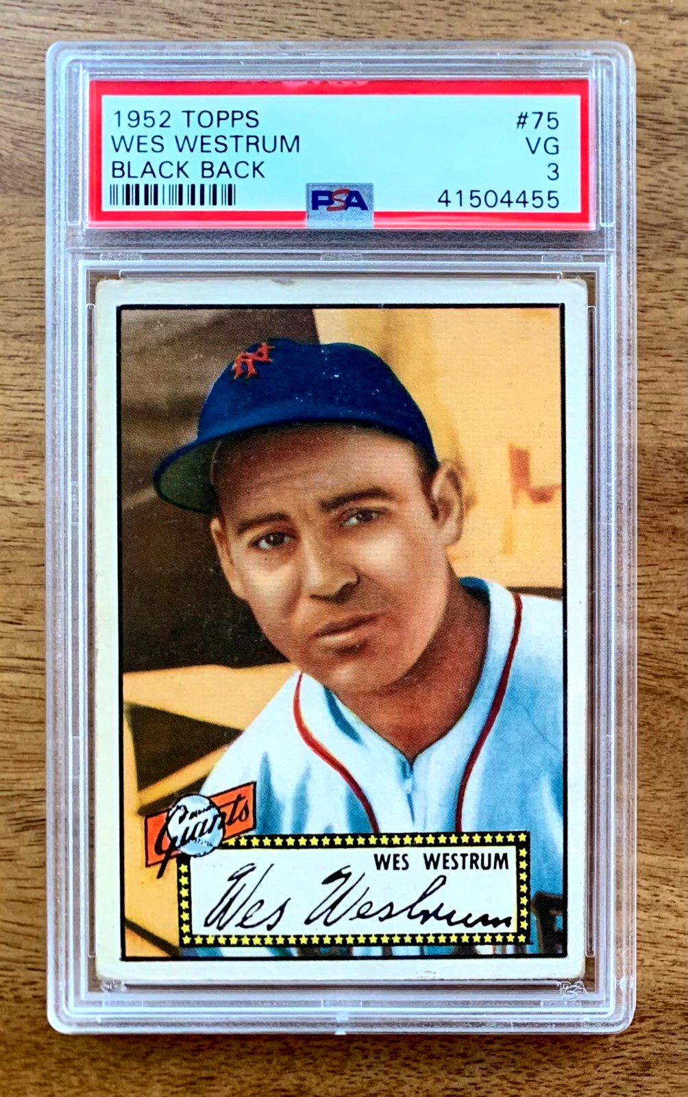 1952 Topps - Wes Westrum #75 Black Back PSA 3!