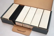 Lot of 6 Argus President Projector Plastic 36 Slide Trays & Cardboard Carry Box