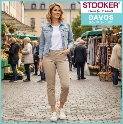 STOOKER DAVOS / simply taupe / BOYFRIEND SLIM FIT / DAMEN JEANS HOSE
