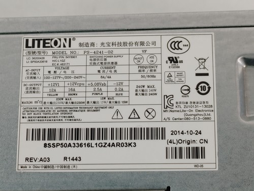 Lot of 2 Lenovo ThinkCentre M83 SFF 14 Pin 240W Desktop Power Supply 54Y8901 - 第 2/6 張圖片
