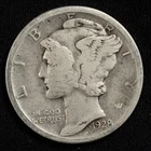 1928-D Mercury Dime Very Good (VG) Denver Mint