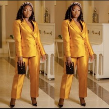 Satin Women Suits Formal Evening Party Prom Wedding Wear Ladies Outfit Blazer