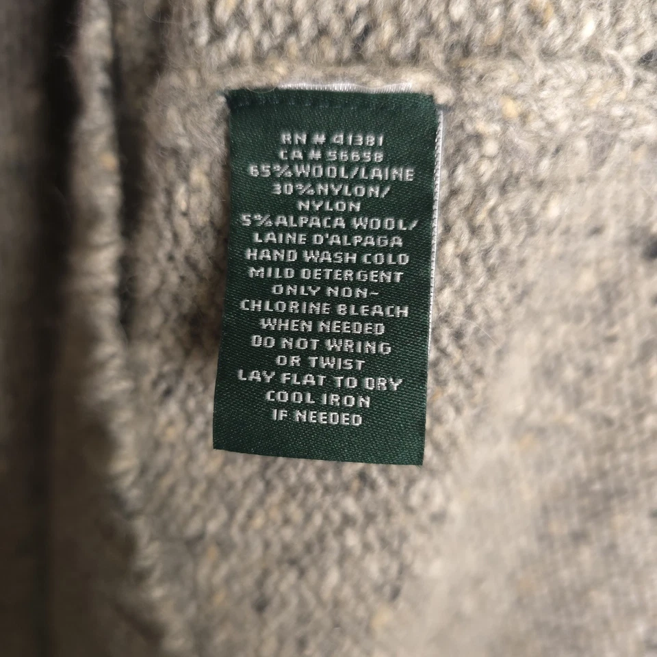 Lauren Ralph Lauren Sweater Dress Size Medium Alpaca Wool Gray Midi Cowl Neck - Image 3 of 4