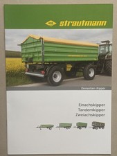 STRAUTMANN Einachs Tandem Zweiachs Dreiseiten Kipper Anhänger Prospekt Traktor