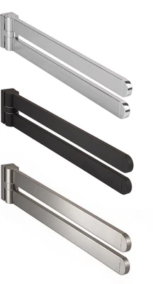 Handtuchhalter schwenkbar Handtuchstange Küche chrom schwarz Badezimmer Stange - Bild 1 von 4