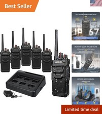 RT48 Waterproof Walkie Talkies 6-Pack, Heavy Duty 2-Way Radio for Professionals