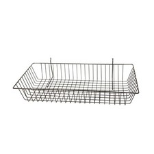 SSWBasics 24" x 12" x 4" Black Mini Grid Basket for Slatwall & Wire Grid