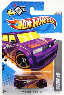 Hot Wheels Scion XB HW Code Cars 2012 Series - V5534 NRFP Clear Purple 1:64