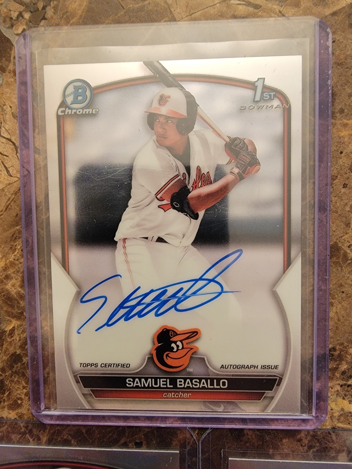 (1) 2023 Bowman Chrome Samuel Basallo Auto CPA SB + 2 Ref & 3 Reg BDC 179