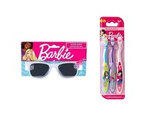 New 2pc Girls Mattel Barbie Sunglasses  3 Toothbrushes. Ages 3 