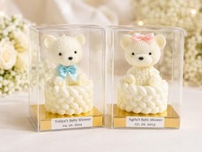 Personalized Baby Bear Candle Baby Shower Favor, Gender Reveal, Birthday Favor
