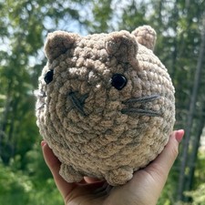 Gray Cloud Crochet Cat Loaf Amigurumi Plushie, Chunky Cat, Handmade, Kitten